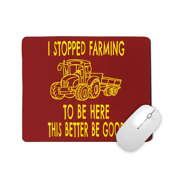 I Stopped Farming To Be Here This Better Be Good Mousepad