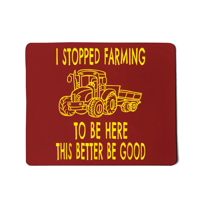 I Stopped Farming To Be Here This Better Be Good Mousepad