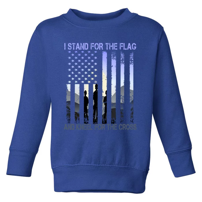 I Stand For The Flag And Kneel For The Cross Usa Tee Cute Gift Toddler Sweatshirt