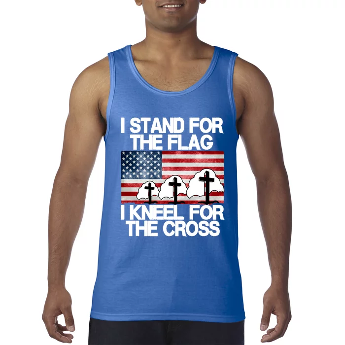 I Stand For The Flag I Kneel For The Cross Usa Patriotic Funny Gift Tank Top