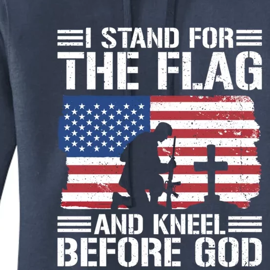 I Stand For The Flag And Kneel Before God Cool Gift Women's Pullover Hoodie