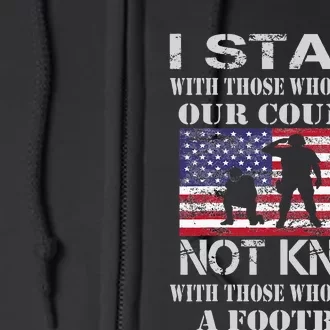 I Stand For The Flag To Support Military And Police Full Zip Hoodie