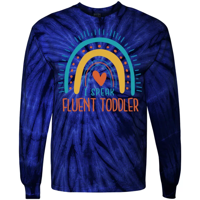 I Speak Fluent Toddler Funny Tie-Dye Long Sleeve Shirt