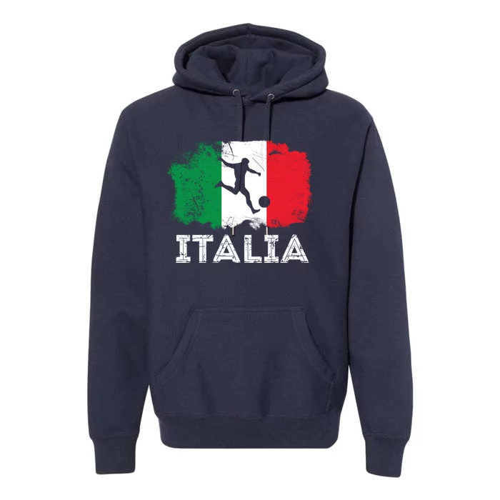 Italian soccer grunge flag Premium Hoodie