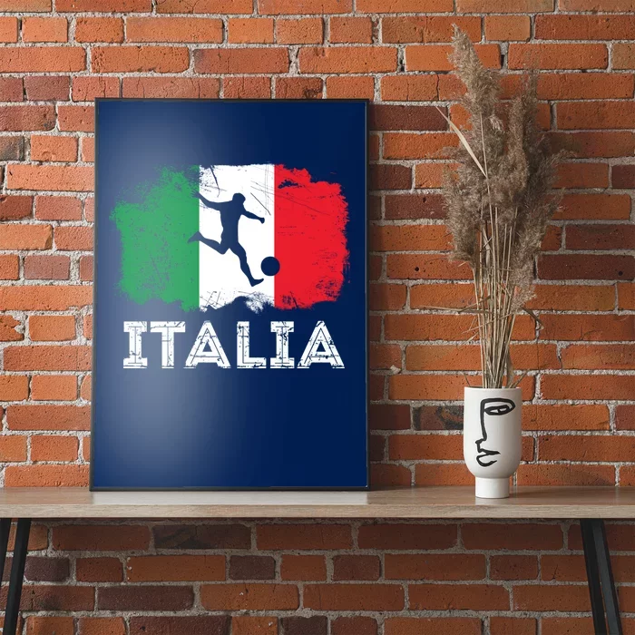 Italian soccer grunge flag Poster