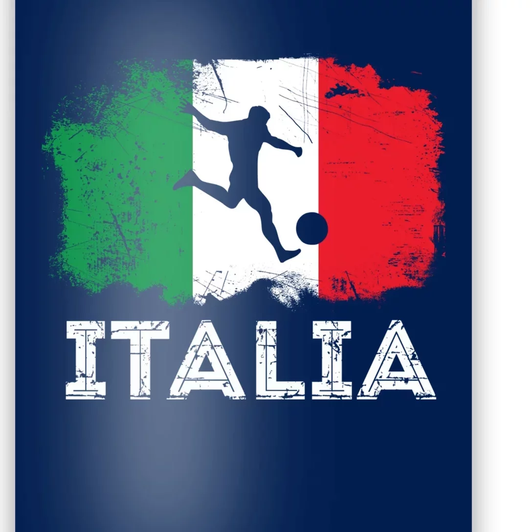 Italian soccer grunge flag Poster