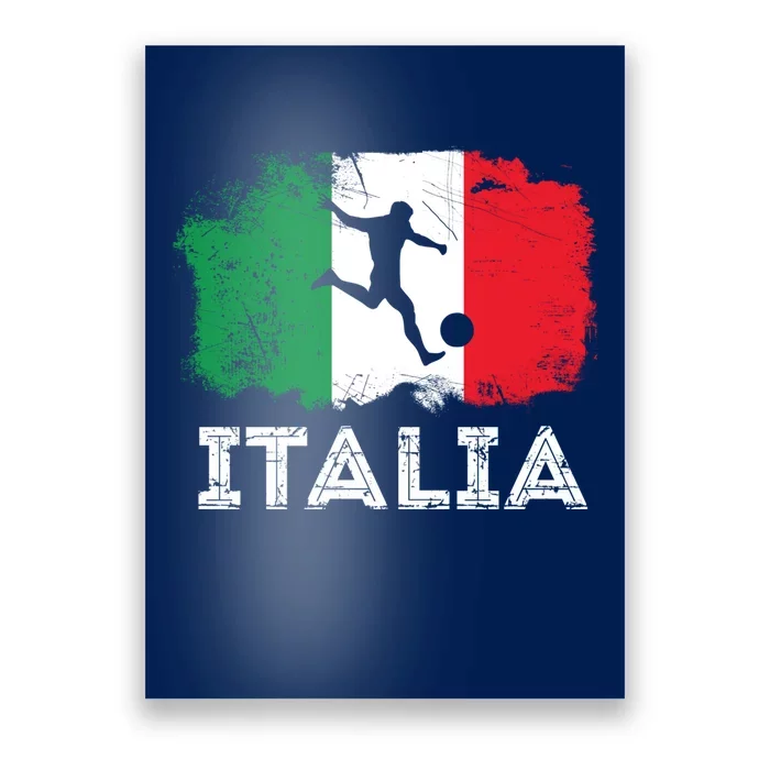 Italian soccer grunge flag Poster