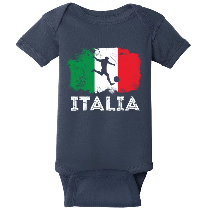 Italian soccer grunge flag Baby Bodysuit