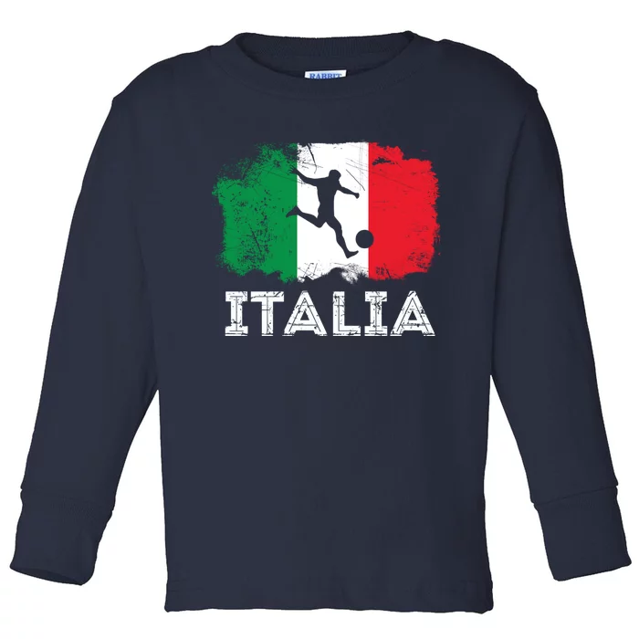 Italian soccer grunge flag Toddler Long Sleeve Shirt