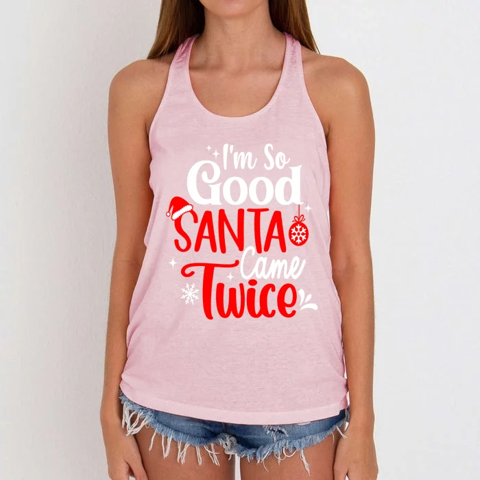 IM So Good Santa Came Twice Gift Women's Knotted Racerback Tank