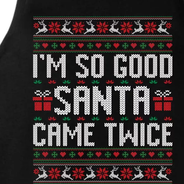 IM So Good Santa Came Twice Ugly Xmas Couples Matching Cute Gift Ladies Tri-Blend Wicking Tank