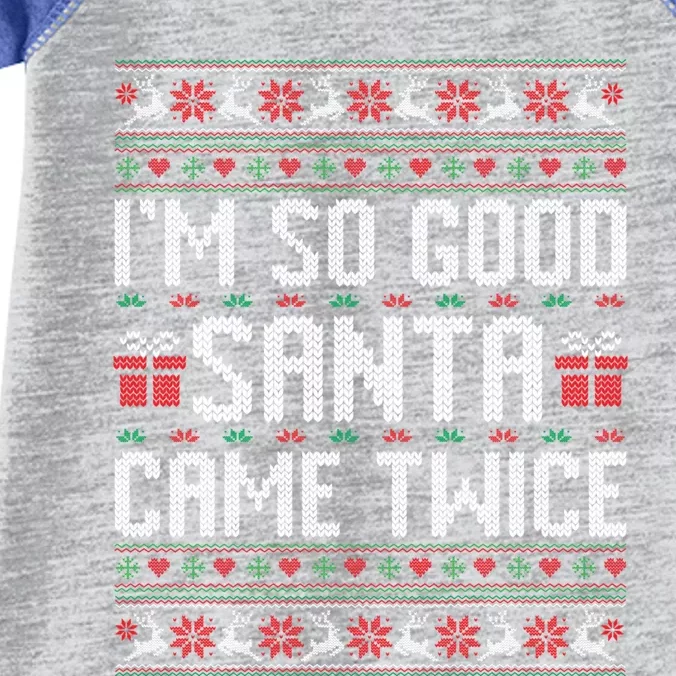 IM So Good Santa Came Twice Ugly Xmas Couples Matching Cute Gift Infant Baby Jersey Bodysuit