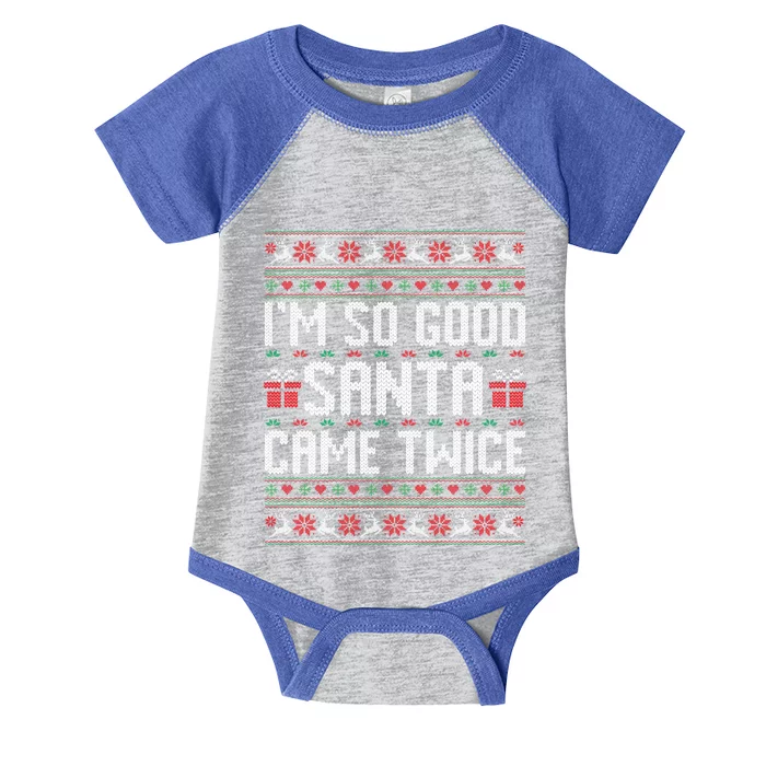 IM So Good Santa Came Twice Ugly Xmas Couples Matching Cute Gift Infant Baby Jersey Bodysuit