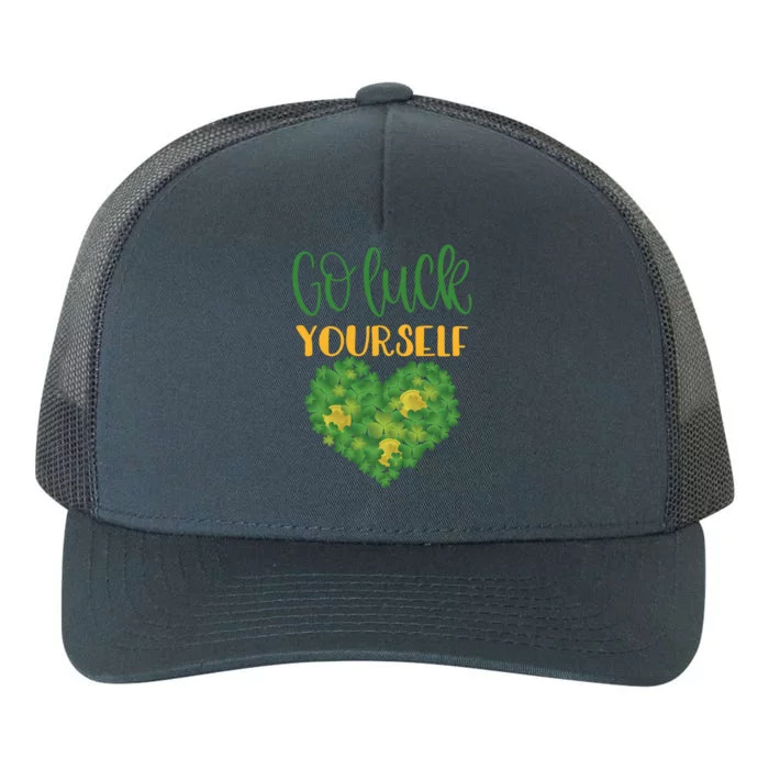 Irish Shamrock Go Luck Yourself St Patricks Yupoong Adult 5-Panel Trucker Hat