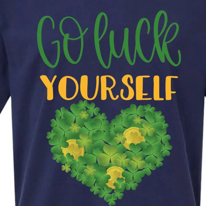 Irish Shamrock Go Luck Yourself St Patricks Sueded Cloud Jersey T-Shirt