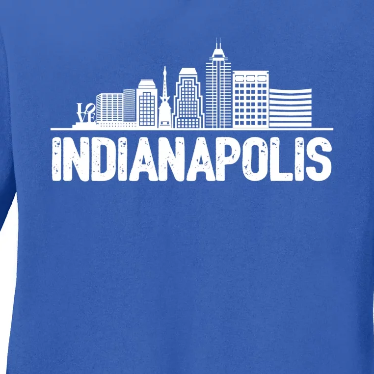 Indianapolis Skyline Gift Ladies Long Sleeve Shirt