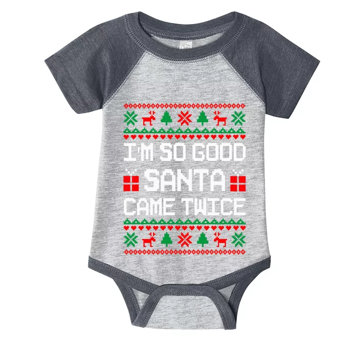 Im So Good Santa Came Twice Couples Matching Christmas Xmas Swea Infant Baby Jersey Bodysuit