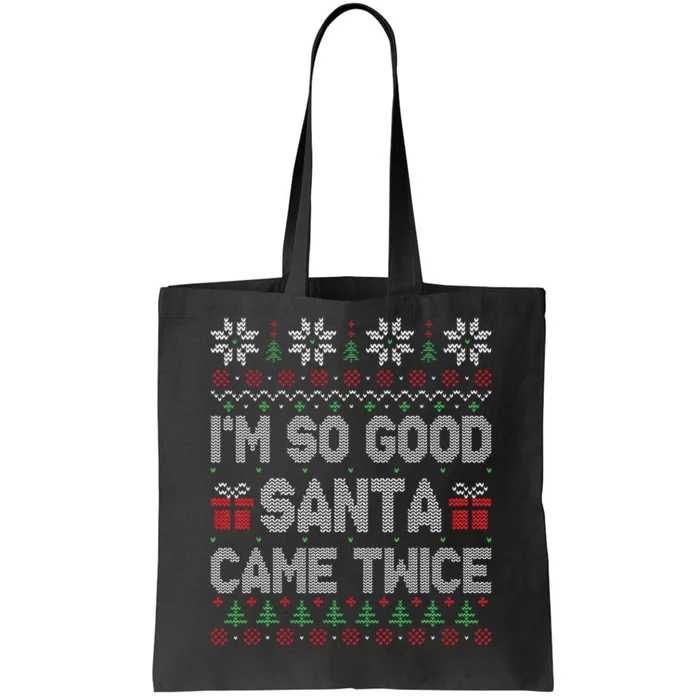 I'm So Good Santa Came Twice Santa Matching Couple Christmas Tote Bag