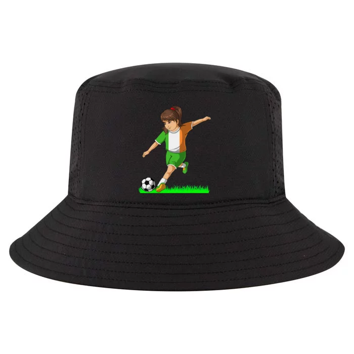 Irish Soccer Girl Ireland Flag Jersey Football Fans Cool Comfort Performance Bucket Hat