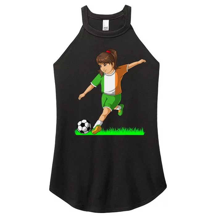 Irish Soccer Girl Ireland Flag Jersey Football Fans Women’s Perfect Tri Rocker Tank