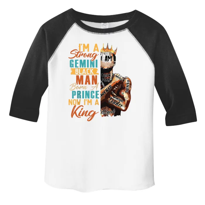 Im Strong Gemini Black Man Born A Prince Now A King Birthday Toddler Fine Jersey T-Shirt