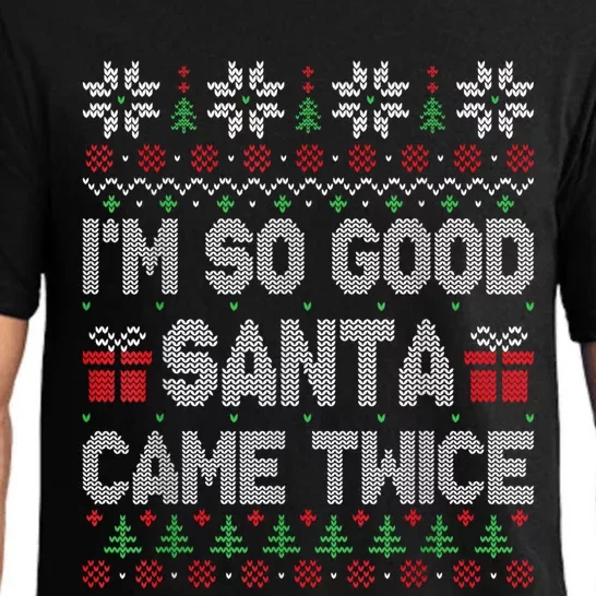 IM So Good Santa Came Twice Santa Matching Couple Christmas Pajama Set