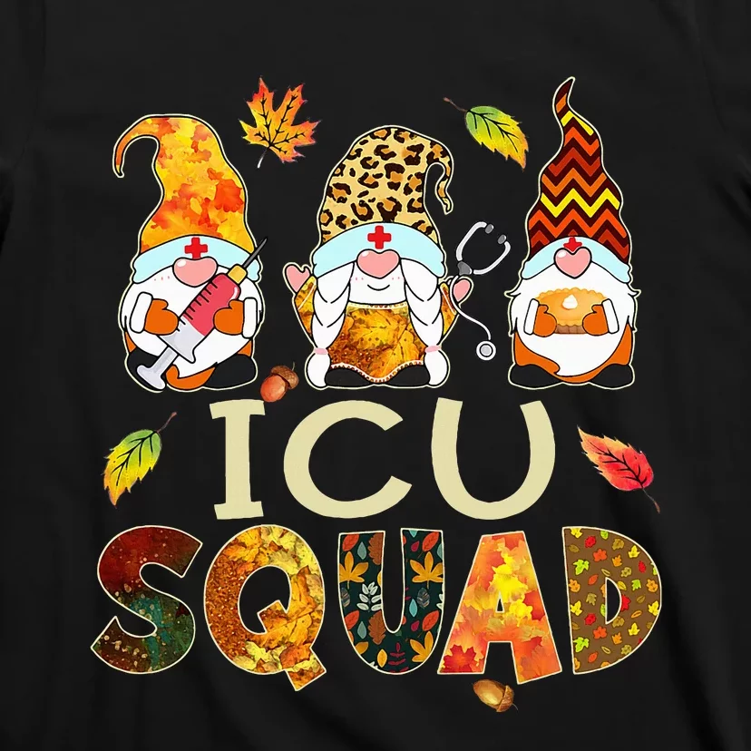 ICU Squad Gnome Nurse Leopard Thanksgiving T-Shirt