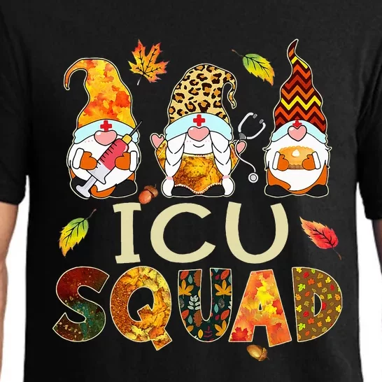 ICU Squad Gnome Nurse Leopard Thanksgiving Pajama Set