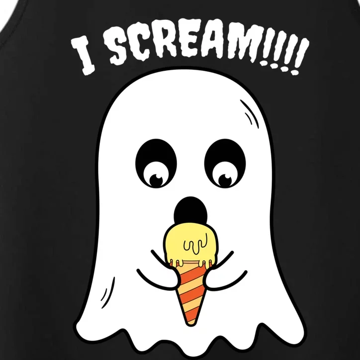 I Scream Ghost Eating Ice Cream Costume Easy Halloween Funny Gift Performance Tank