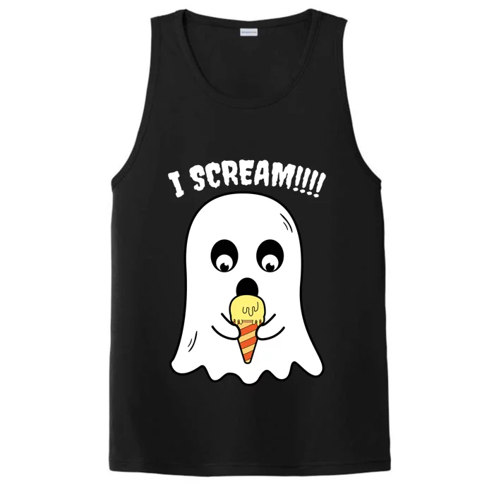 I Scream Ghost Eating Ice Cream Costume Easy Halloween Funny Gift Performance Tank