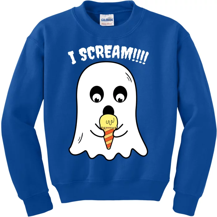 I Scream Ghost Eating Ice Cream Costume Easy Halloween Funny Gift Kids Sweatshirt