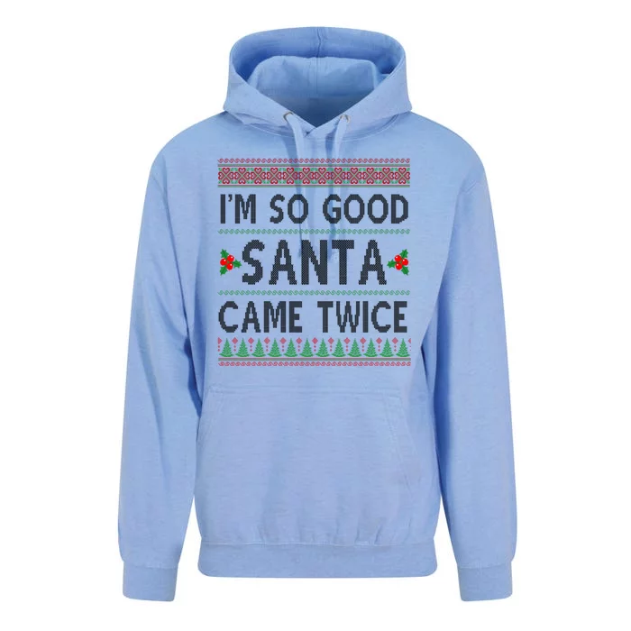 Im So Good Santa Came Twice Funny Ugly Christmas Unisex Surf Hoodie