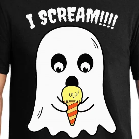 I Scream Ghost Eating Ice Cream Costume Easy Halloween Gifts Pajama Set