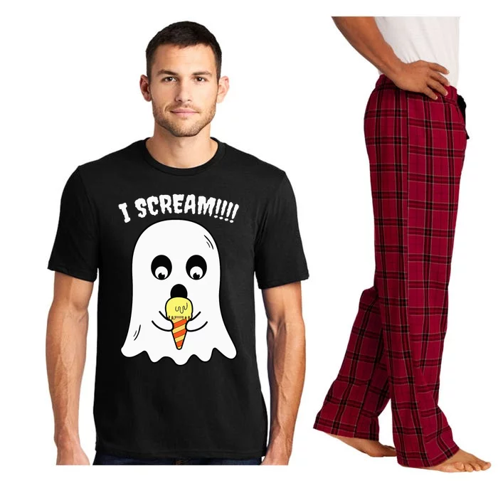 I Scream Ghost Eating Ice Cream Costume Easy Halloween Gifts Pajama Set