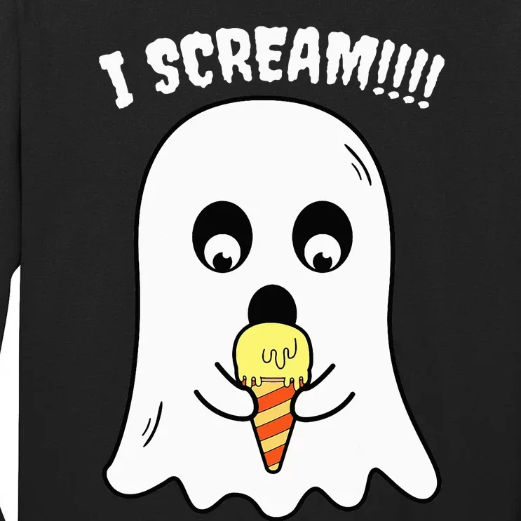 I Scream Ghost Eating Ice Cream Costume Easy Halloween Gifts Tall Long Sleeve T-Shirt