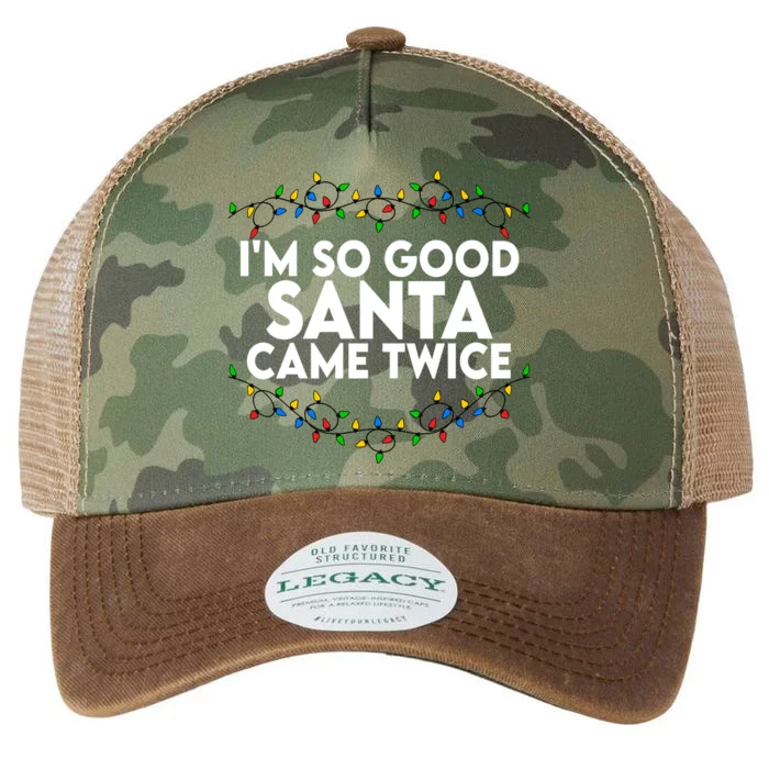 Im So Good Santa Came Twice Funny Matching Couples Christmas Legacy Tie Dye Trucker Hat