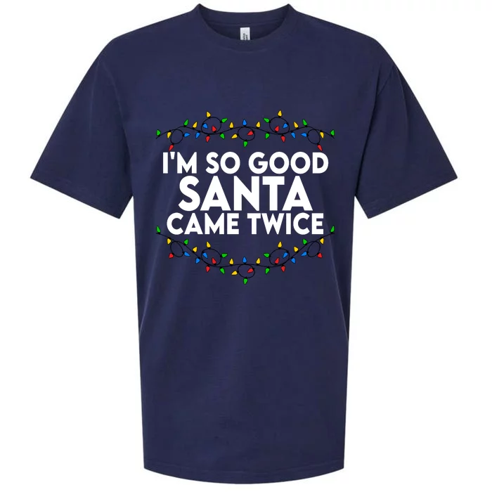 Im So Good Santa Came Twice Funny Matching Couples Christmas Sueded Cloud Jersey T-Shirt