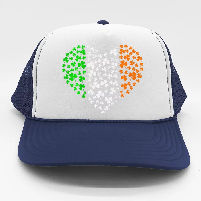 Irish Shamrocks Heart Funny St Patricks Day Trucker Hat