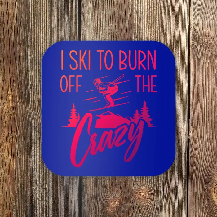 I Ski Hobby Skiing Athlete Winter Sports Ski Lover Gift Coaster