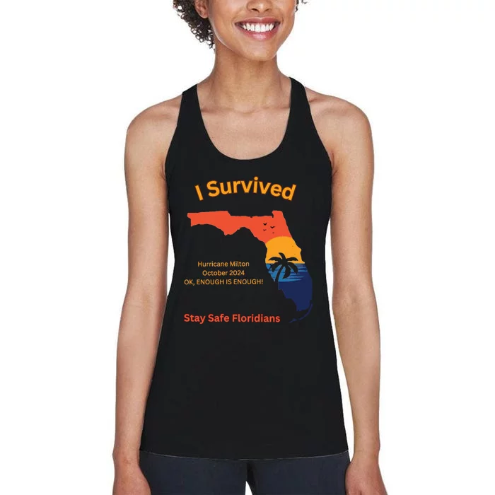 I Survived Hurricane Milton Stay Safe Floridians Women's Racerback Tank