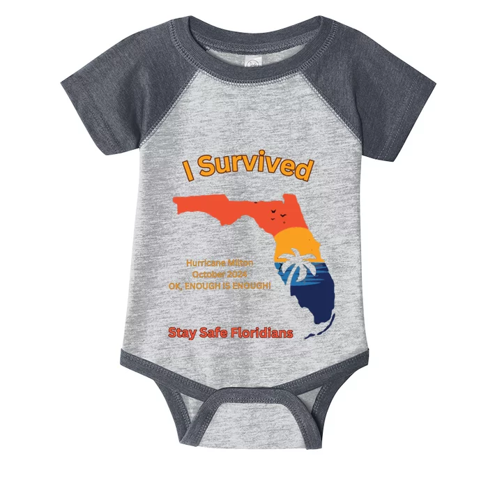 I Survived Hurricane Milton Stay Safe Floridians Infant Baby Jersey Bodysuit