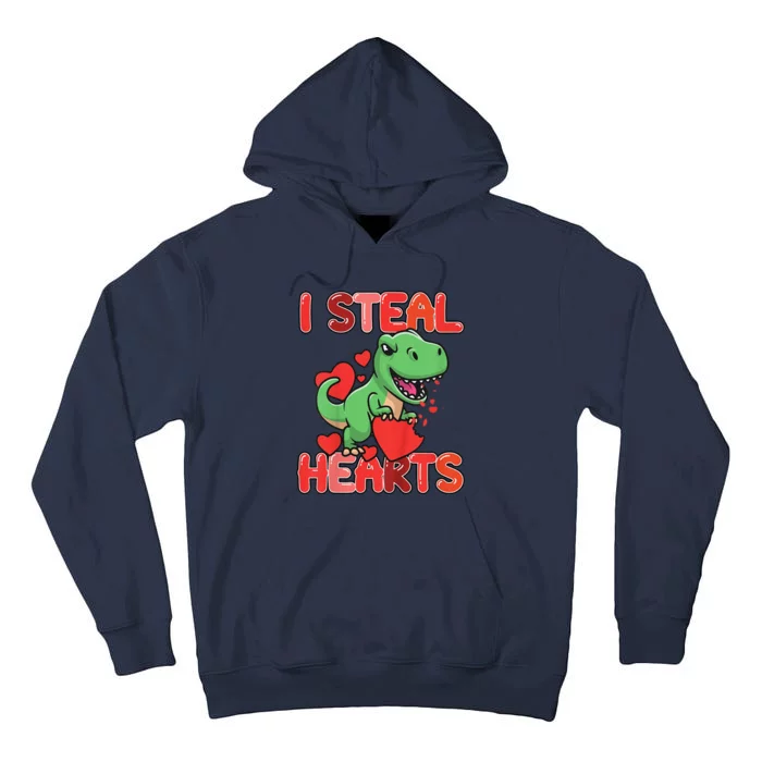 I Steal Hearts Trex Dino Valentines Day Outfit Tall Hoodie