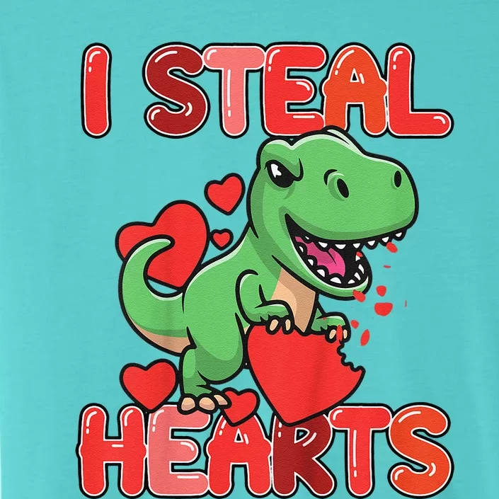 I Steal Hearts Trex Dino Valentines Day Outfit ChromaSoft Performance T-Shirt