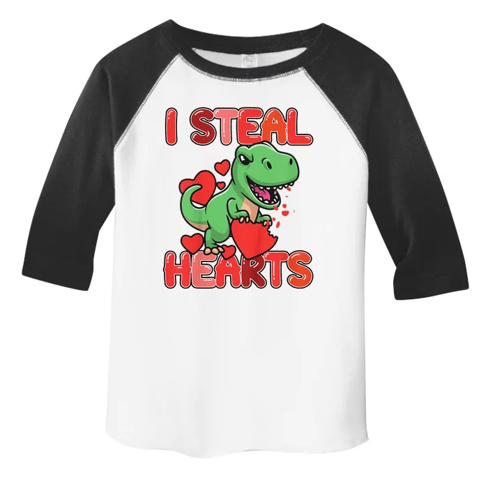 I Steal Hearts Trex Dino Valentines Day Outfit Toddler Fine Jersey T-Shirt