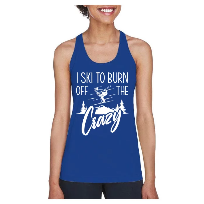 I Ski Hobby Skiing Athlete Winter Sports Ski Lover Cool Gift Women's Racerback Tank