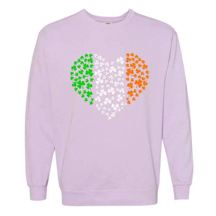 Irish Shamrocks Heart Girl St Patricks Day Baby Boy Garment-Dyed Sweatshirt