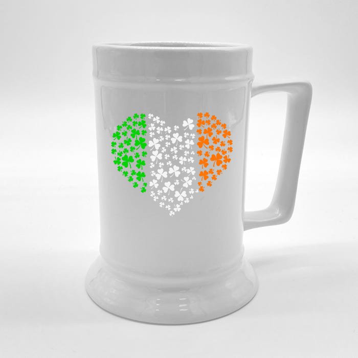 Irish Shamrocks Heart Girl St Patricks Day Baby Boy Front & Back Beer Stein