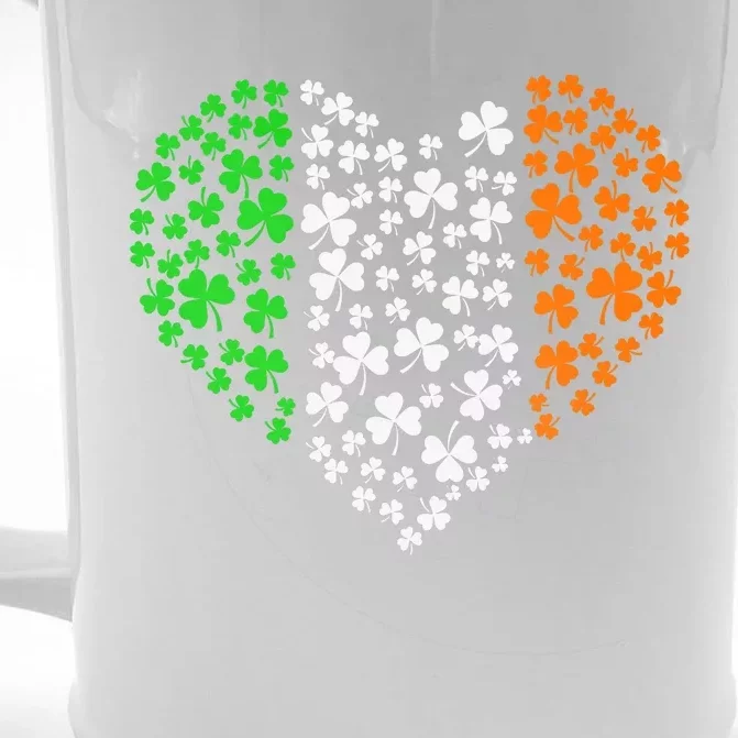 Irish Shamrocks Heart Girl St Patricks Day Baby Boy Front & Back Beer Stein