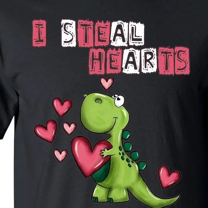 I Steal Hearts Trex Dino Baby Boy Valentines Day Tall T-Shirt