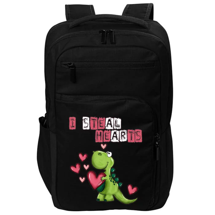 I Steal Hearts Trex Dino Baby Boy Valentines Day Impact Tech Backpack